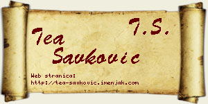 Tea Savković vizit kartica